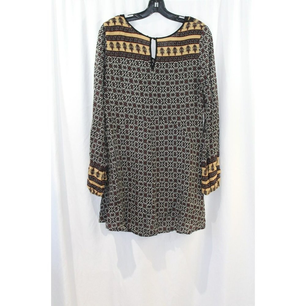 Kori America Womens Black Multicolor Long Sleeve V Neck Blouse S - Picture 5 of 6